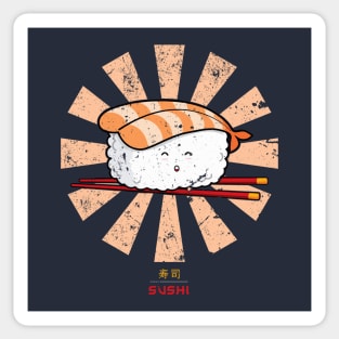 Happy Sushi Retro Japanese Sticker